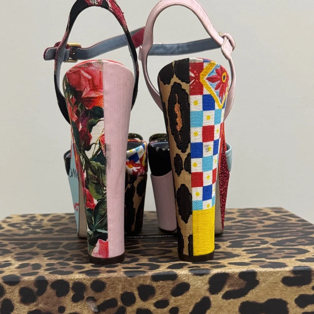Dolce & Gabbana Multicolor Floral Heels - Picture 5 of 9